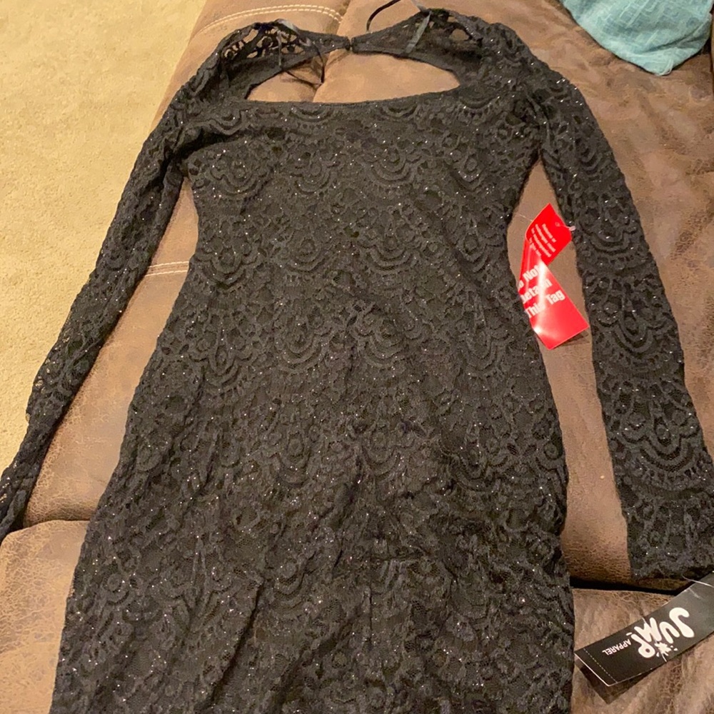 Sparkly black mini dress